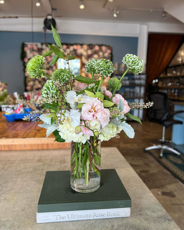 Elegant white flower arrangement in a vase, ideal for all occasions, available for same-day delivery in West Los Angeles